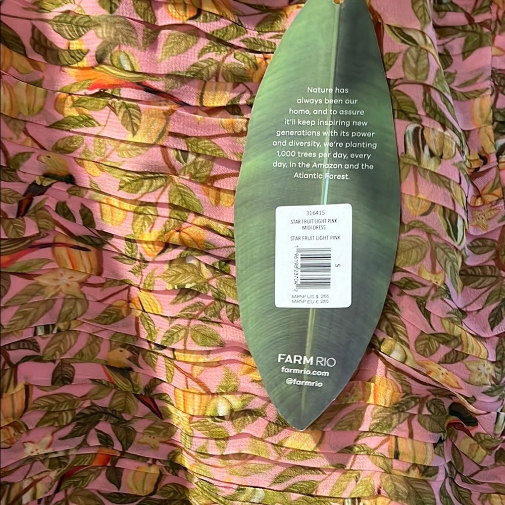 FARM Rio Star Fruit Light Pink Maxi Dress